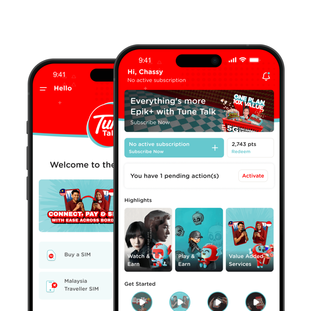 tunetalk app homepage