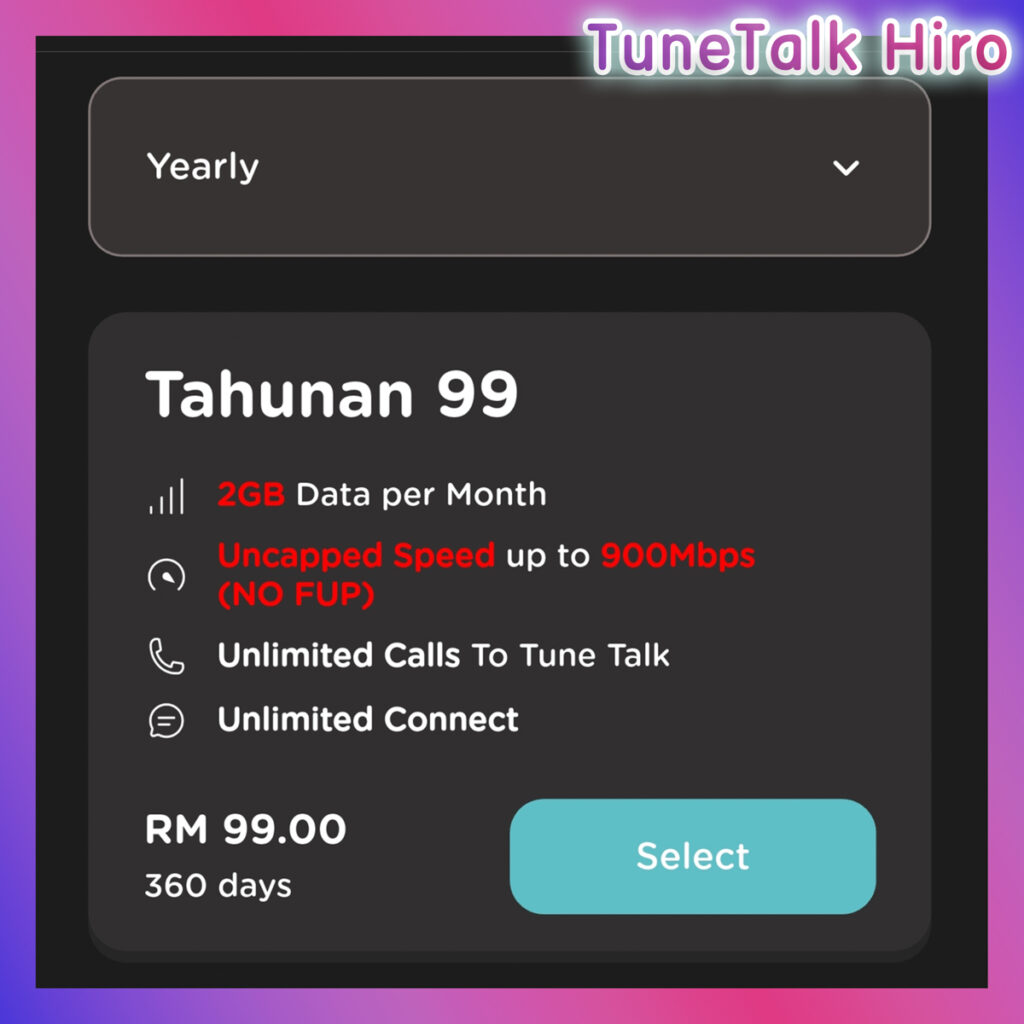 tunetalk prepaid packages 360 days tahunan 99 ringgit 1 year package tunetalk hiro