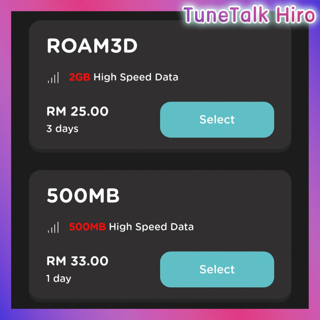tunetalk prepaid packages roaming packages singapore indonesia thailand china tunetalk hiro